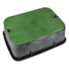 NDS - 115TBC - STD 14"x19"x6" Tapered Box And Overlapping Lid Black Body / Green Lid 1 NDS - 115TBC - STD 14"x19"x6" Tapered Box And Overlapping Lid Black Body / Green Lid -Sprinkler Supply Store Sales 115tbc