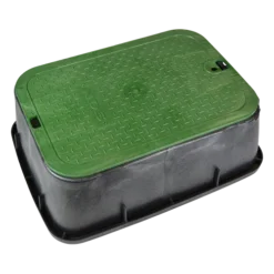 NDS - 115TBC - STD 14"x19"x6" Tapered Box And Overlapping Lid Black Body / Green Lid