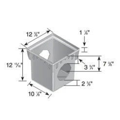 NDS - 1203 - 12 X 12" Catch Basin - 3 Openings -Sprinkler Supply Store Sales 1203 3 7e502ec8 b879 469b acf5 297b56d81050