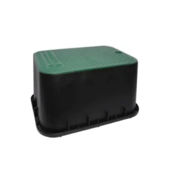 Dura Valve Box Rectangle Black Box/Green Lid Overlapping -Sprinkler Supply Store Sales 150 DURA